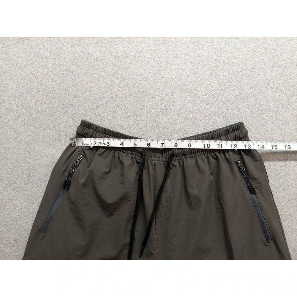 Scollit Men  Shorts S Gray Drawstring Elastic Waist Zipper Pockets Performance